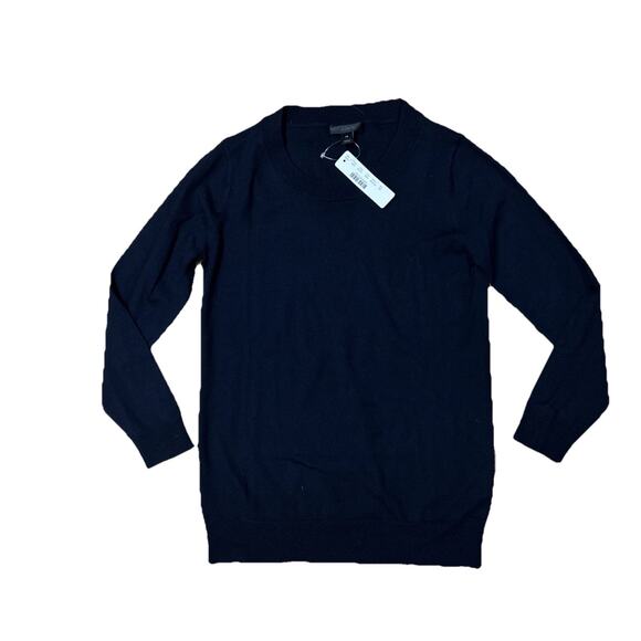 J.Crew Women’s XS Sweater Merino Wool Crewneck Fine Knit Navy Blue Minimalist - Picture 1 of 6